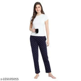 Blue cotton blend maxi length women's regular fit lower pyjama - stylish, breathable, and comfortable sleepwear